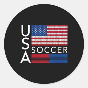 Trendy Apparel Usa American Flag Soccer Team Sport Classic Round Sticker