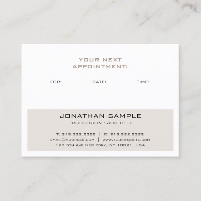 Trendy Appointment Reminder Creative Modern Plain (Front)
