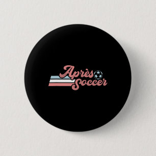 Trendy Apres Soccer Retro Distressed Pastel Color 6 Cm Round Badge