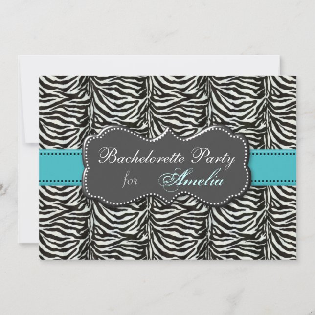 trendy aqua Bachelorette Party Invitations (Front)