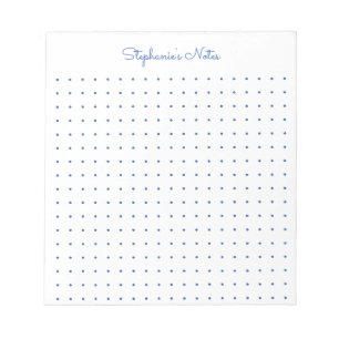 Trendy Aqua Personalised Dot Grid Notepad