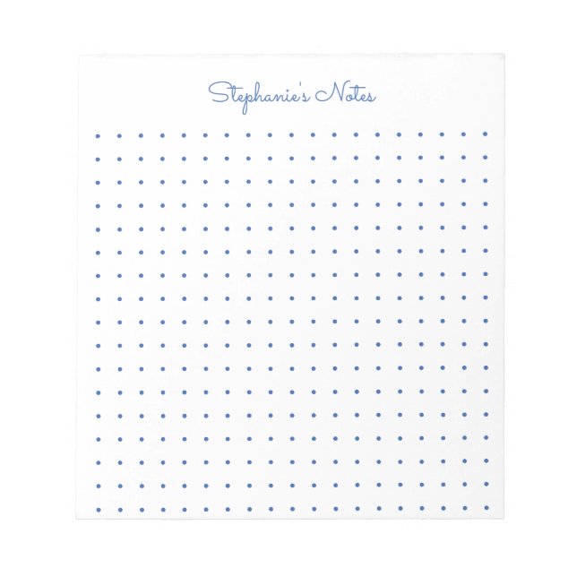 Trendy Aqua Personalised Dot Grid Notepad (Front)