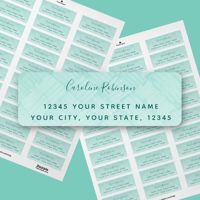 Trendy Aquamarine Pattern Return Address Label (Creator Uploaded)