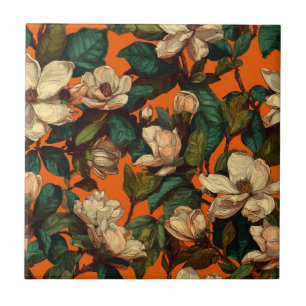 Trendy Art Deco Gardenias Tiles For Stylish