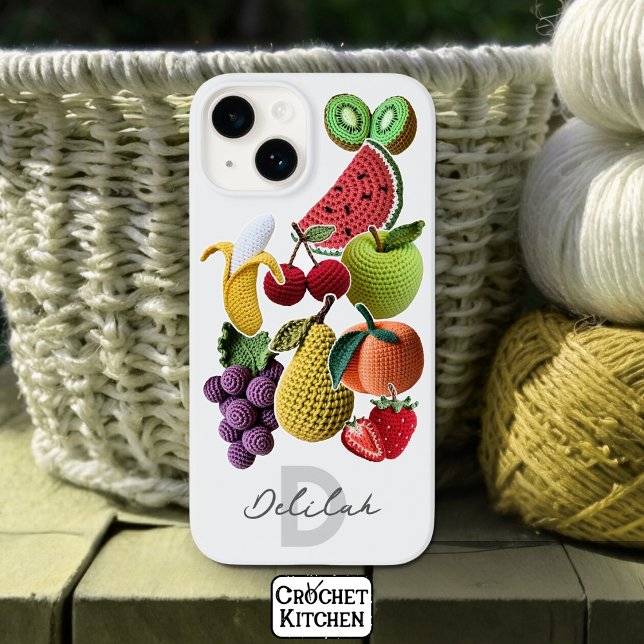 Trendy Artistic Rainbow Crochet Fruit Collage Case-Mate iPhone Case (Creator Uploaded)