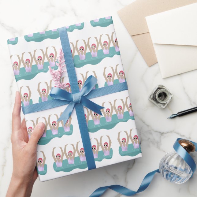 Trendy Artistic Swimmers | Artistic Swimming Gift Wrapping Paper (Gifting)