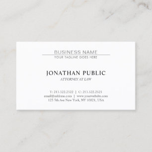 Trendy Attorney Law Office Lawyer Minimalist Plain Business Card