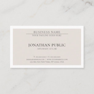 Trendy Attorney Law Office Lawyer Simple Elegant Business Card