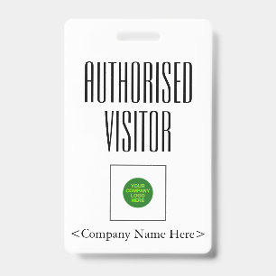 Trendy "Authorised Visitor" Badge ID Badge