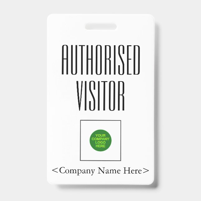 Trendy "Authorised Visitor" Badge ID Badge (Front)