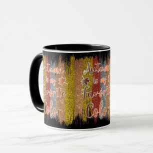 Trendy Autumn Glitter Leaves Mug