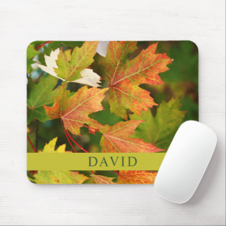 Trendy Autumn Leaves Mouse Mat