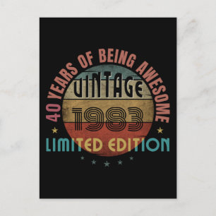 TRENDY AWESOME YEAR OF BIRTH BIRTHDAY GIFT POSTCARD
