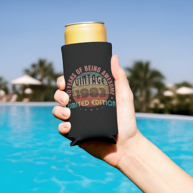 TRENDY AWESOME YEAR OF BIRTH BIRTHDAY GIFT SELTZER CAN COOLER (In Situ Pool)