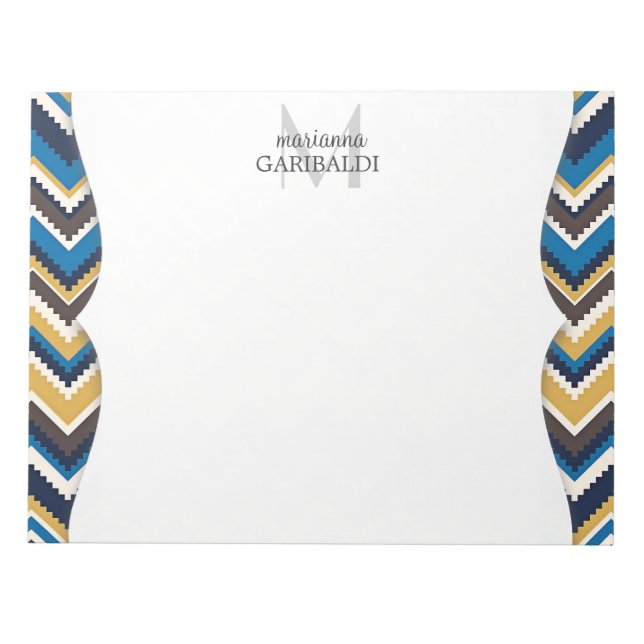 Trendy Aztec Print  Personalised Notepad (Front)