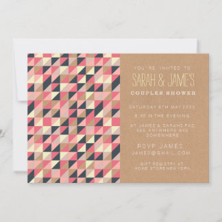 Trendy Aztec Triangles Couples Shower Party Invite
