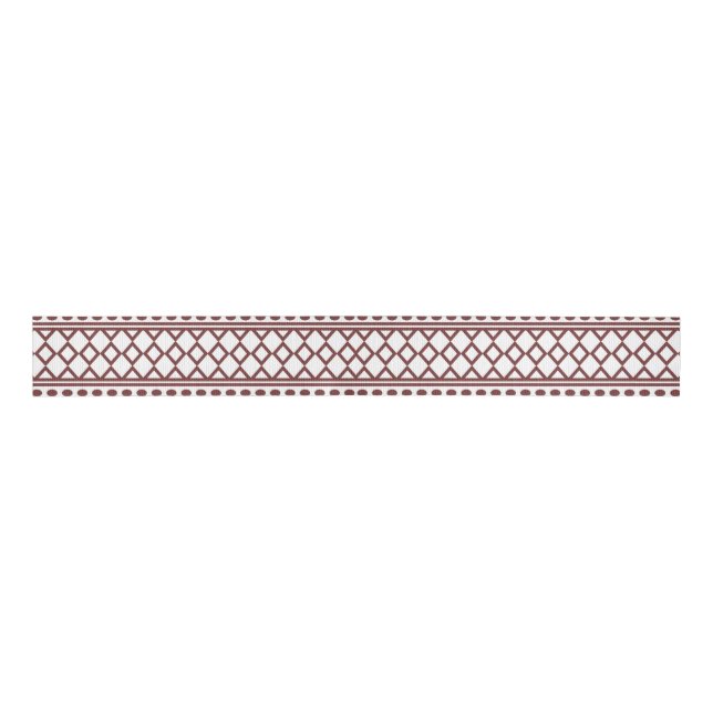 Trendy Aztec Tribal Print Geometric Pattern(Red) Grosgrain Ribbon (Front)