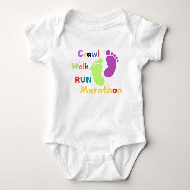 Trendy baby bodysuits with marathon inspiration (Front)