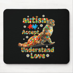 Trendy baby monkey autism awareness accept mouse pad