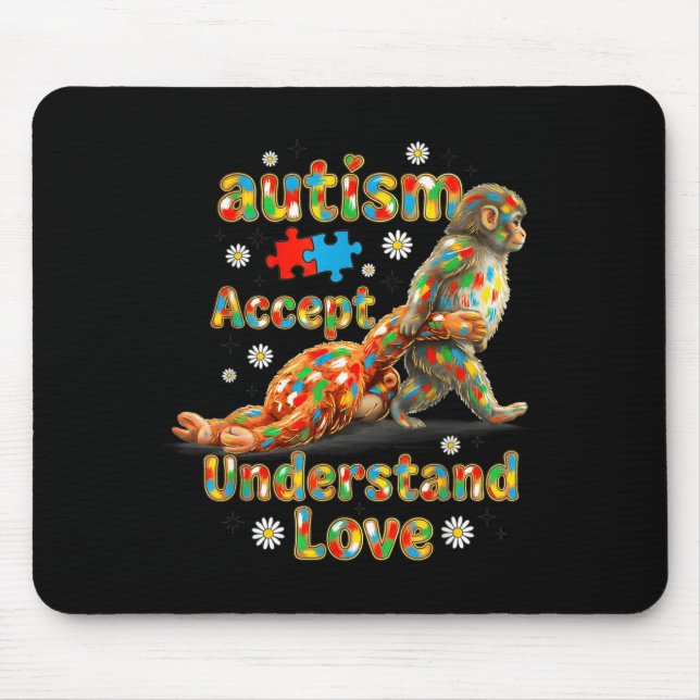 Trendy baby monkey autism awareness accept mouse pad (Front)