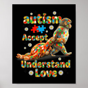 Trendy baby monkey autism awareness accept poster