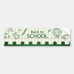 Trendy Back to School Green Bumper Sticker