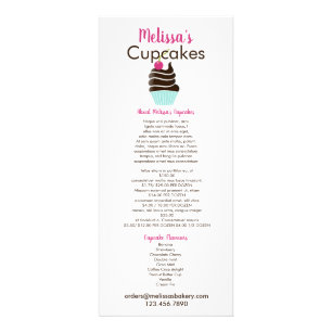Trendy Bakery Chocolate Cherry Cupcake Rack Card