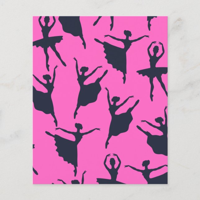 Trendy Ballerina Scrapbook Paper  (Front)
