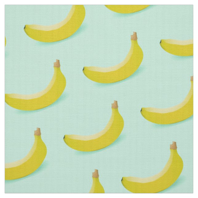 TRENDY BANANAS DESIGN PATTERN IN GREEN BACKGROUND FABRIC (Swatch)