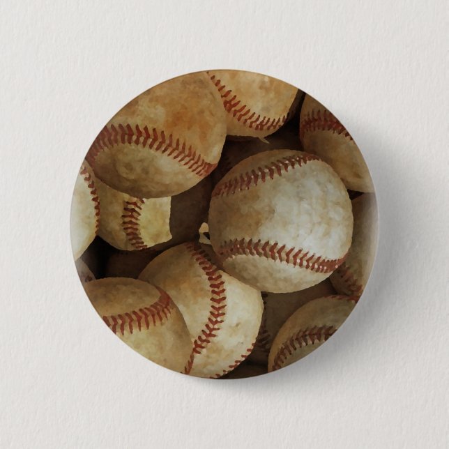 Trendy Baseball Artwork 6 Cm Round Badge (Front)