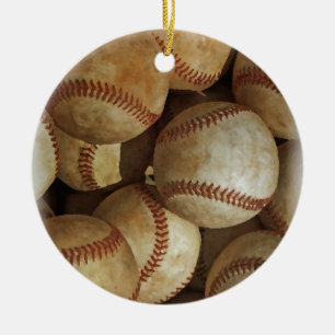 Trendy Baseball Artwork Ceramic Tree Decoration