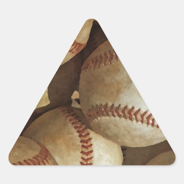 Trendy Baseball Artwork Triangle Sticker (Front)