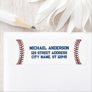 Trendy Baseball Lover Return Address Label