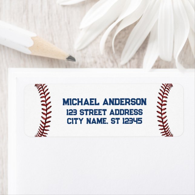 Trendy Baseball Lover Return Address  Label (Insitu)