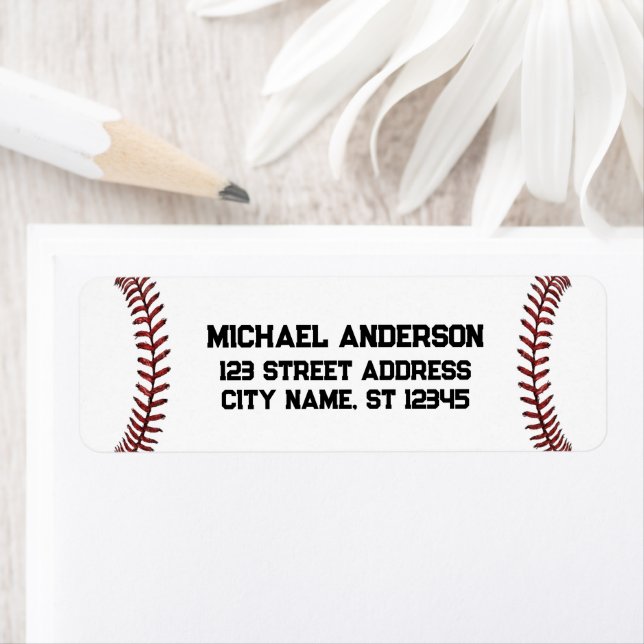 Trendy Baseball Lover Return Address  Label (Insitu)