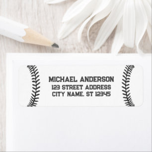 Trendy Baseball Lover Return Address Label