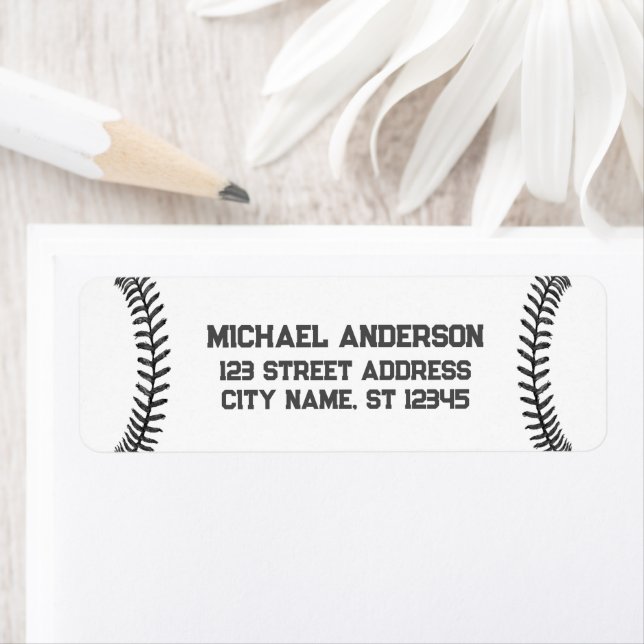 Trendy Baseball Lover Return Address  Label (Insitu)