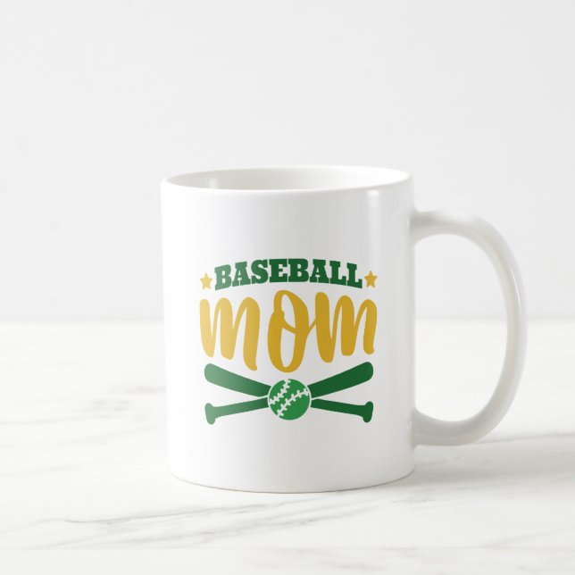 Trendy BASEBALL MOM Graphics Personalised Gift Coffee Mug (Right)