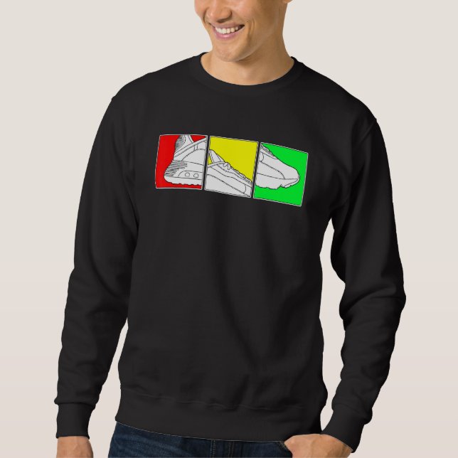 Trendy Basketball Shoes With Rasta Colours Short S Sweatshirt (Front)