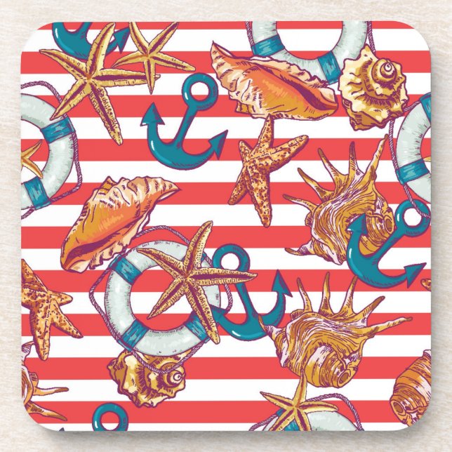 Trendy Beach Pattern Coaster (Front)