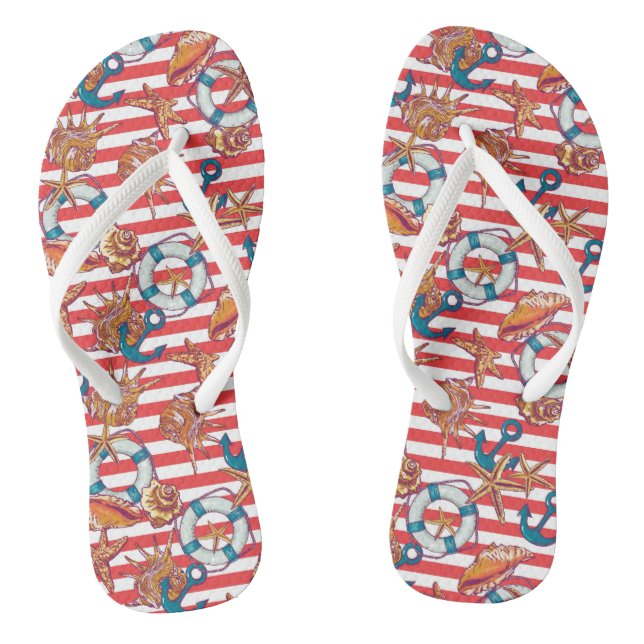 Trendy Beach Pattern Thongs (Footbed)