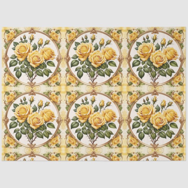 Trendy Beautiful Yellow Rose Collection Tissue Paper (Front)