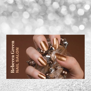Trendy beauty manicurist nail artist nail salon business card