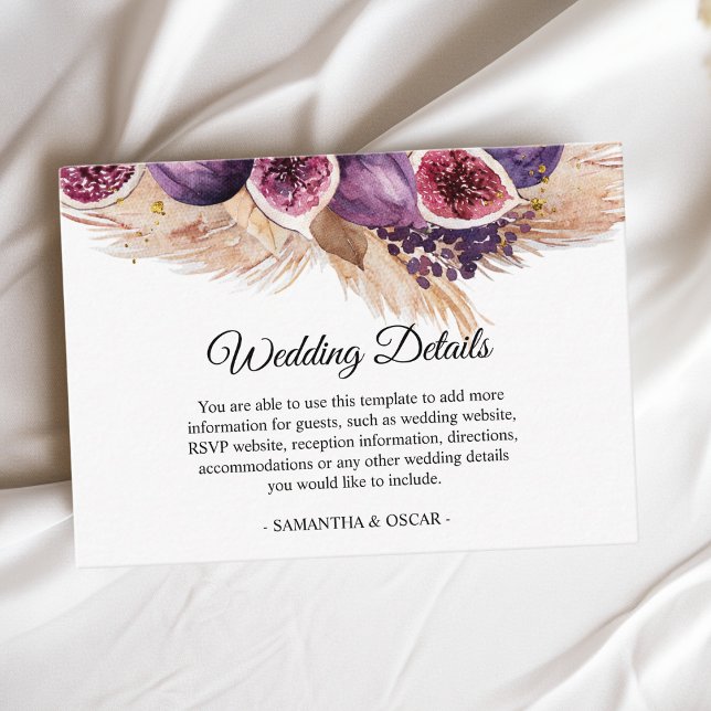 Trendy Beauty Purple Figs & Pampas Enclosure Card (Creator Uploaded)