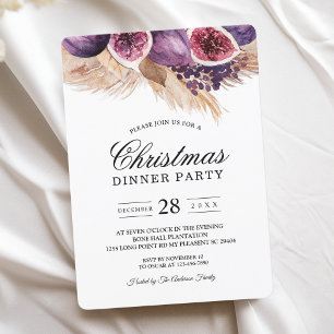 Trendy Beauty Purple Figs & Pampas Invitation