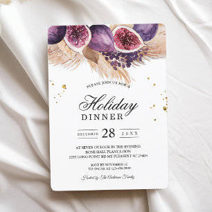 Trendy Beauty Purple Figs & Pampas Invitation