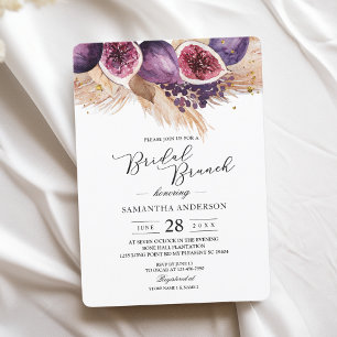 Trendy Beauty Purple Figs & Pampas Invitation