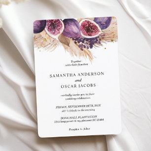 Trendy Beauty Purple Figs & Pampas Invitation