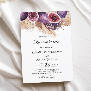 Trendy Beauty Purple Figs & Pampas Invitation