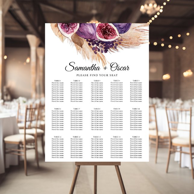 Trendy Beauty Purple Figs & Pampas Poster (Creator Uploaded)